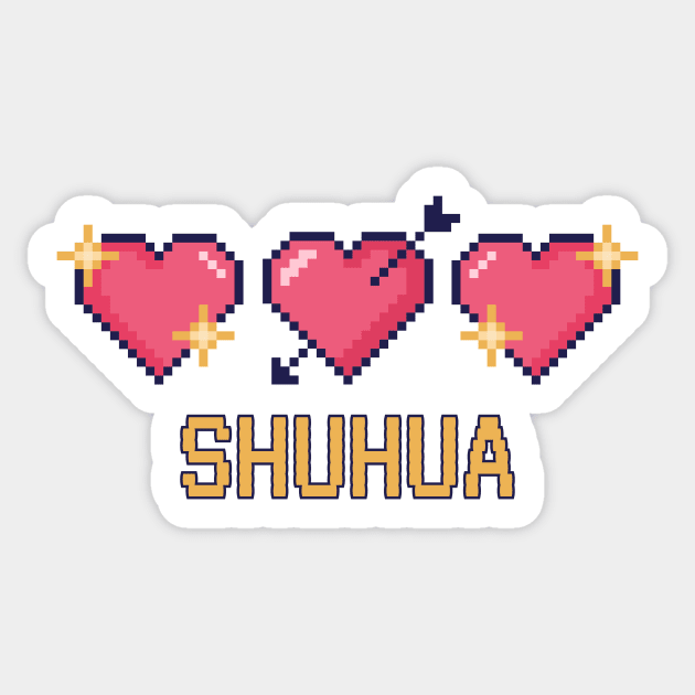 Shuhua Pixel Heart Valentine (G)I-dle Sticker by wennstore